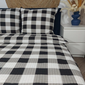 Pościel z kory Krata czarna 160x200