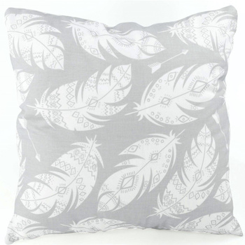 Poszewka bawełniana Białe pióra na szarym 40x60