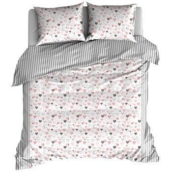 Pościel bawełniana Serduszka morela LOVE 180x200