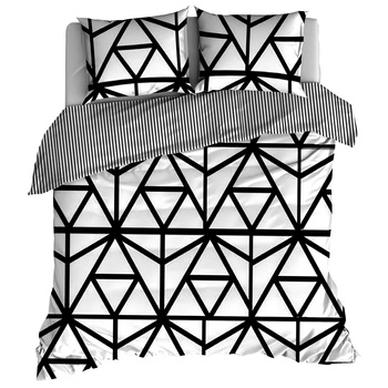 Pościel bawełniana Pajęczyna czarna 150x200