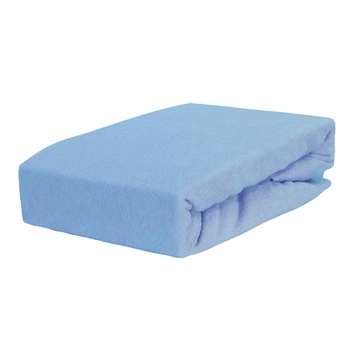 Prześcieradło frotte z gumką błękitne 120x200