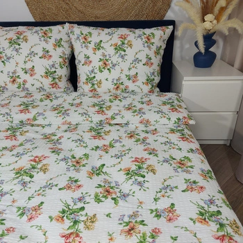 Pościel z kory Letni ogród w bieli 200x220