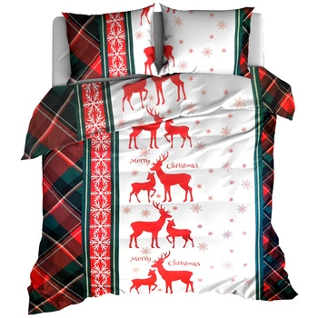 Pościel flanelowa Renifery butelka 160x200