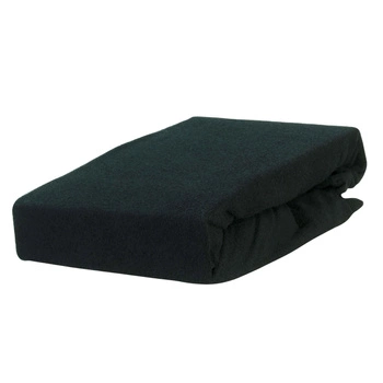 Prześcieradło frotte z gumką czarne 160x200