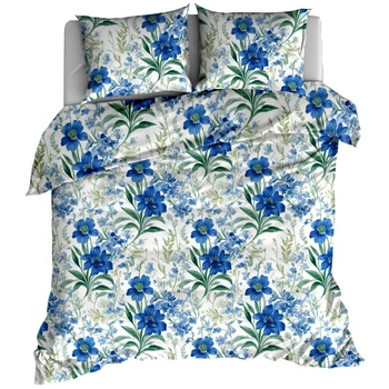 Pościel bawełniana Kobaltowe kwiaty 160x200