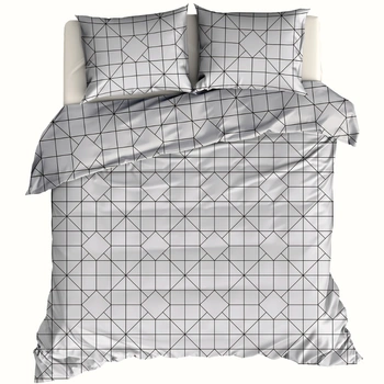 Pościel bawełniana Szara siatka 150x200