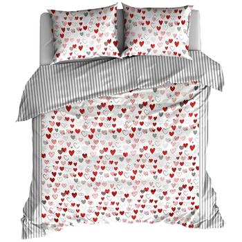 Pościel bawełniana Serduszka czerwone LOVE 180x200