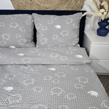 Pościel z kory owce w szarości 140x200