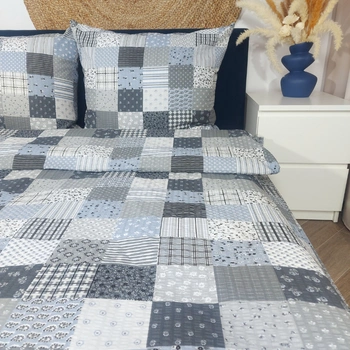 Pościel z kory Patchwork szary 160x200