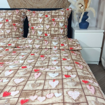 Pościel z kory Serca pinezki 160x200