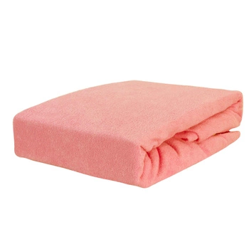 Prześcieradło frotte z gumką morelowe 120x200