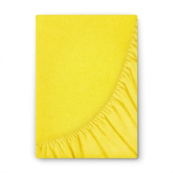 Prześcieradło frotte z gumką żółte cytrynowe 90x200