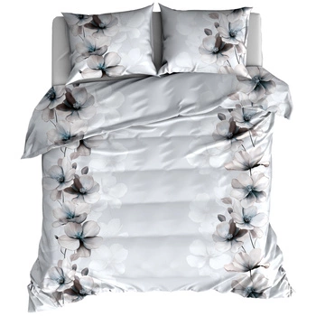 Pościel flanelowa Kwiatowy blask w szarości 160x200