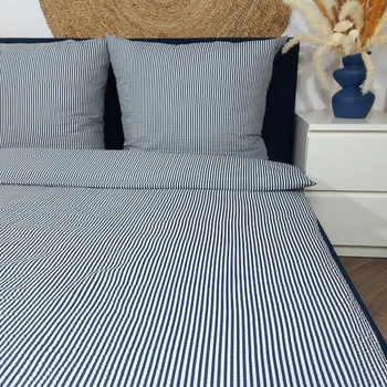 Pościel z kory Paski granat 140x200