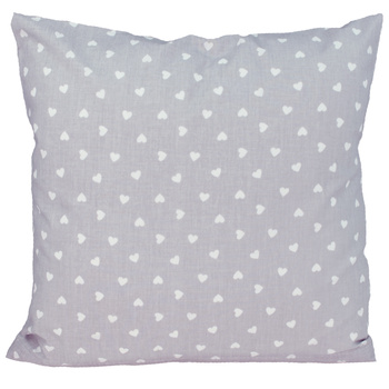 Poszewka bawełniana Białe serduszka 50x60