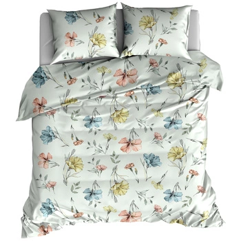 Pościel flanelowa Kolorowe kwiaty w mięcie 160x200