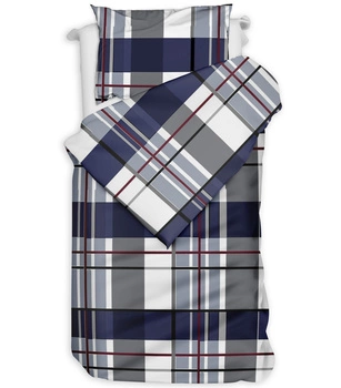 Pościel bawełniana Krata granat 140x200