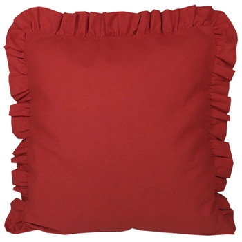 Poszewka bawełniana z falbanką 40x40 Czerwona