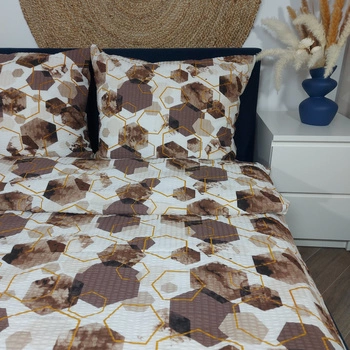 Pościel z kory Hexagon brąz 160x200