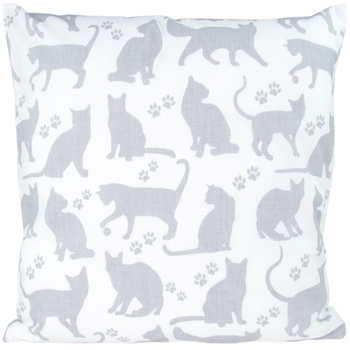 Poszewka bawełniana Koty szare na bieli 30x50