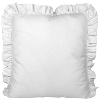 Poszewka bawełniana z falbanką 40x40 Biała