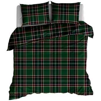 Pościel bawełniana Zielona szkocka krata świąteczna 160x200