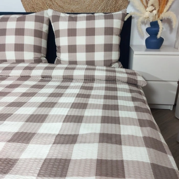 Pościel z kory Krata beżowa 160x200