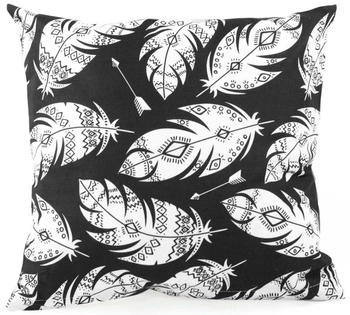 Poszewka bawełniana Białe pióra azteckie 45x45