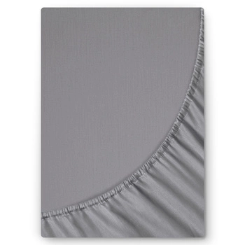 Prześcieradło satyna bawełniana z gumką Szare 120x200