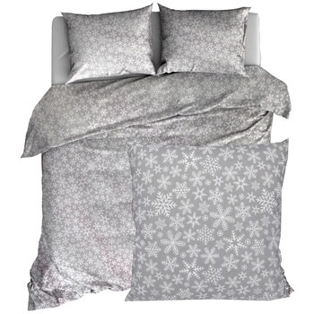 Pościel bawełniana Płatki śniegu w czerwieni 150x200