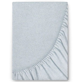 Prześcieradło frotte z gumką popielowe 200x220