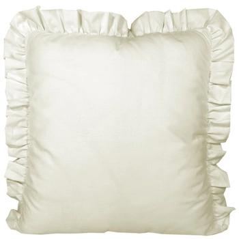 Poszewka bawełniana z falbanką 40x40 Kremowa