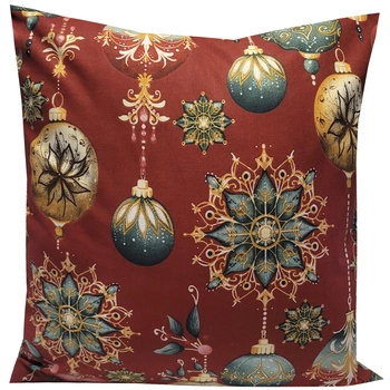 Poszewka bawełniana Bombka czerwona 50x50