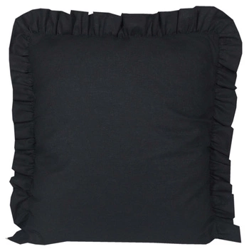Poszewka bawełniana z falbanką 40x40 Czarna