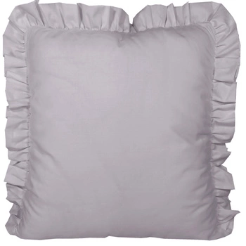 Poszewka bawełniana z falbanką 40x40 Popiel