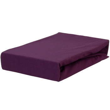 Prześcieradło jersey z gumką bakłażanowe 60x120