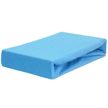 Prześcieradło jersey z gumką niebieskie 90x200