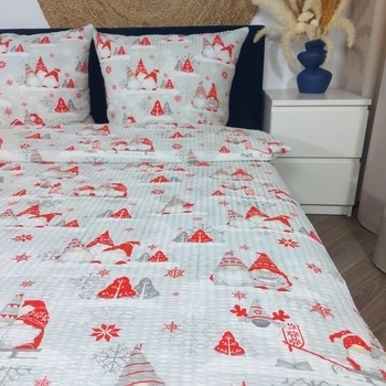 Pościel z kory Świąteczne skrzaty 160x200