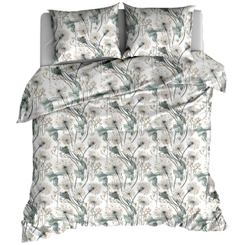 Pościel bawełniana Dmuchawce szałwia na bieli 180x200