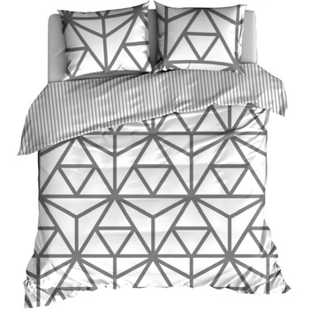 Pościel bawełniana Pajęczyna szara 160x200