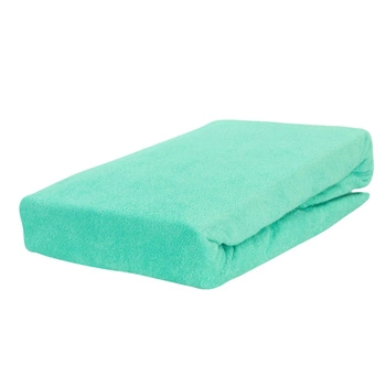 Prześcieradło frotte z gumką miętowe 160x200
