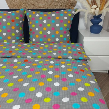 Pościel z kory Kolorowe groszki 140x200