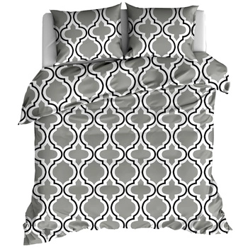 Pościel bawełniana Koniczyna marokańska szara 180x200